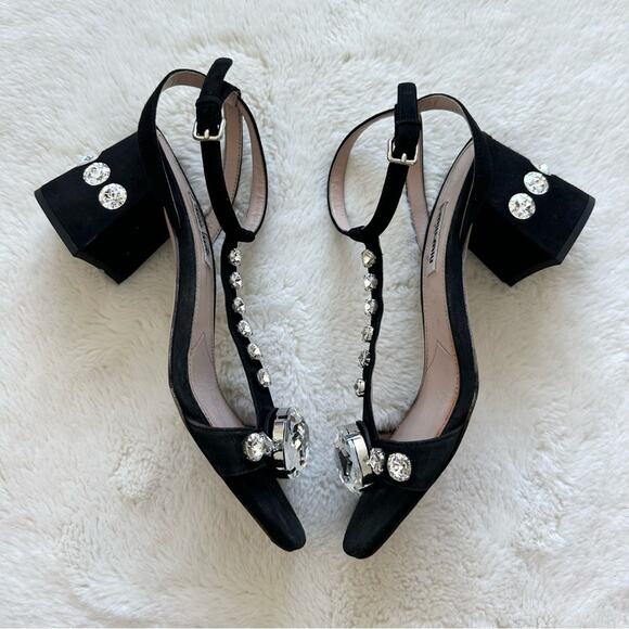Miu Miu women heel sandals size 37.5 EU Authentic